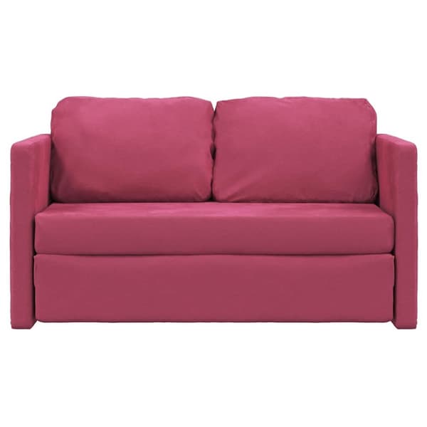 vidaXL 2-i-1 sovesofa 122x204x55 cm velour vinrød