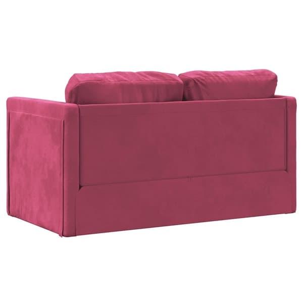 vidaXL 2-i-1 sovesofa 122x204x55 cm velour vinrød
