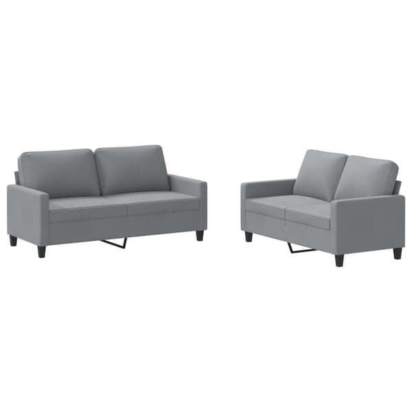 vidaXL sofasæt 2 dele med hynder stof lysegrå
