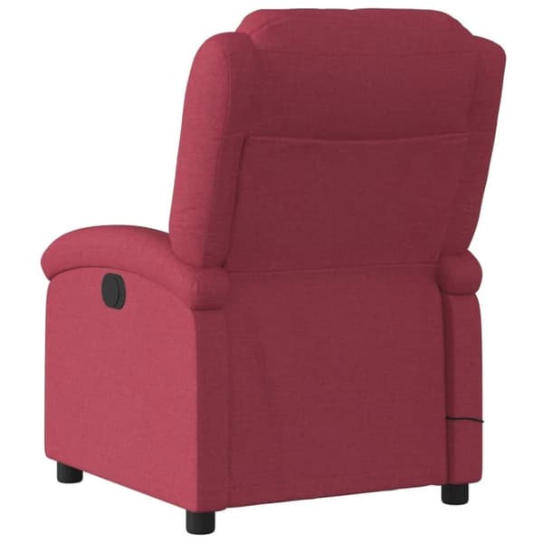 vidaXL Massagefåtölj vinröd tyg