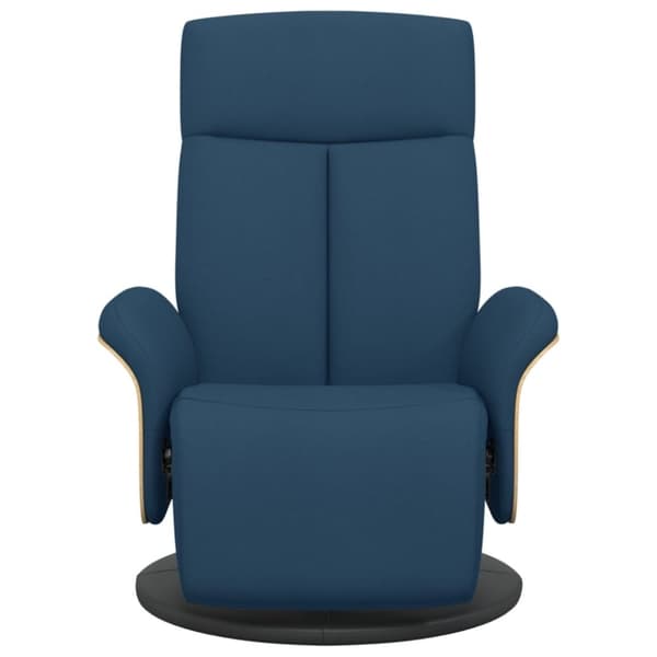 vidaXL Reclinerfåtölj med fotstöd blå tyg