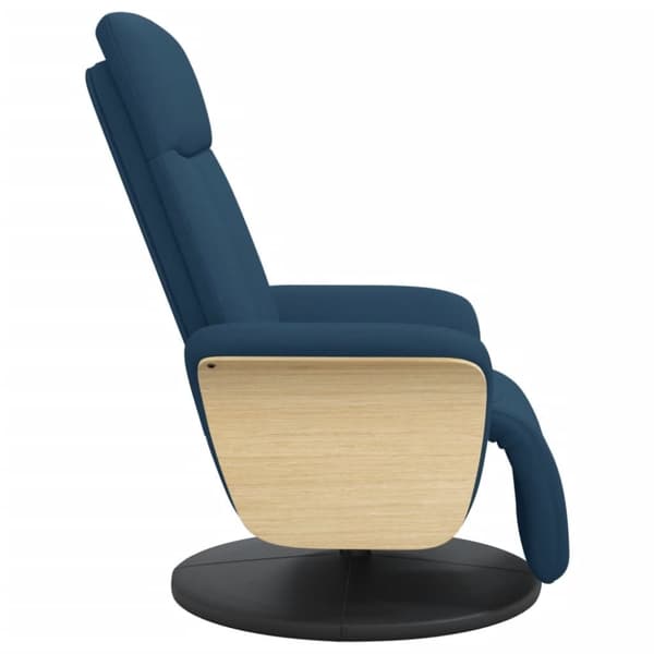 vidaXL Reclinerfåtölj med fotstöd blå tyg