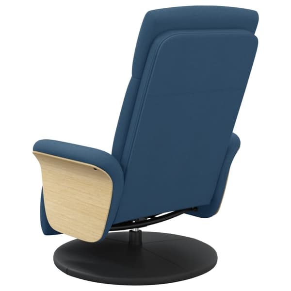vidaXL Reclinerfåtölj med fotstöd blå tyg