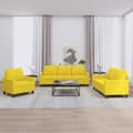 Miniatyrbillede 1 af 8: vidaXL sofasæt 3 dele med hynder stof lysegul