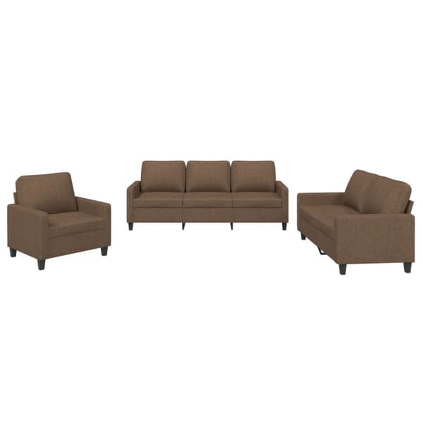 vidaXL sofasæt 3 dele med hynder stof brun
