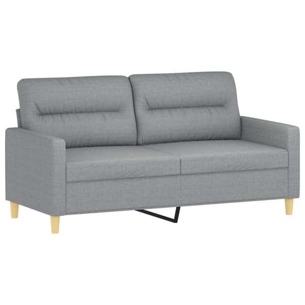 vidaXL sofasæt 2 dele med puder stof lysegrå