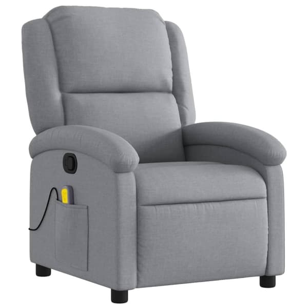 vidaXL Massagefåtölj ljusgrå tyg