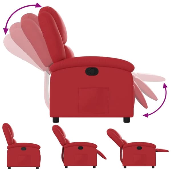 vidaXL Reclinerfåtölj röd konstläder