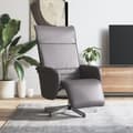Miniatyrbild 9 av 9: vidaXL Reclinerfåtölj med fotstöd grå konstläder