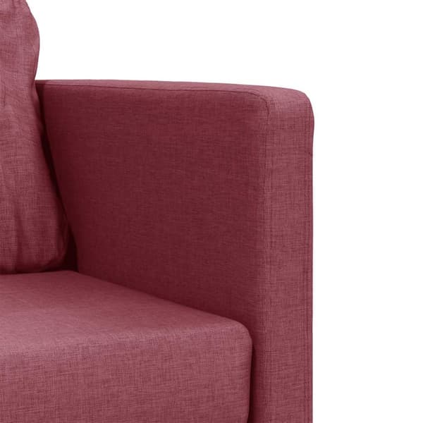 vidaXL Golvbäddsoffa 2-i-1 vinröd 112x174x55 cm tyg