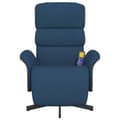 Miniatyrbild 3 av 11: vidaXL Massagefåtölj med fotstöd blå tyg