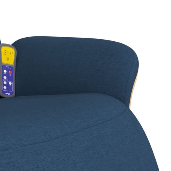 vidaXL Massagefåtölj med fotstöd blå tyg