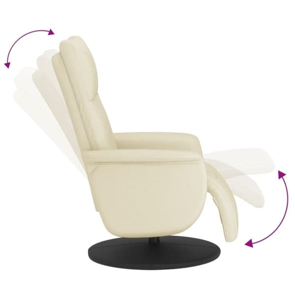 vidaXL Reclinerfåtölj med fotstöd gräddvit konstläder