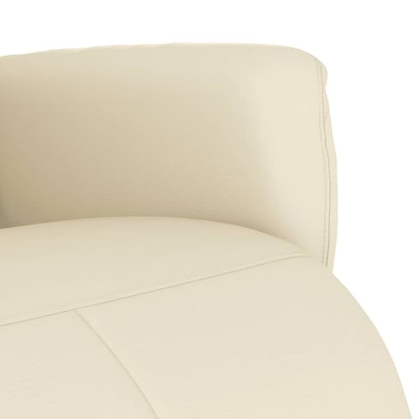 vidaXL Reclinerfåtölj med fotstöd gräddvit konstläder