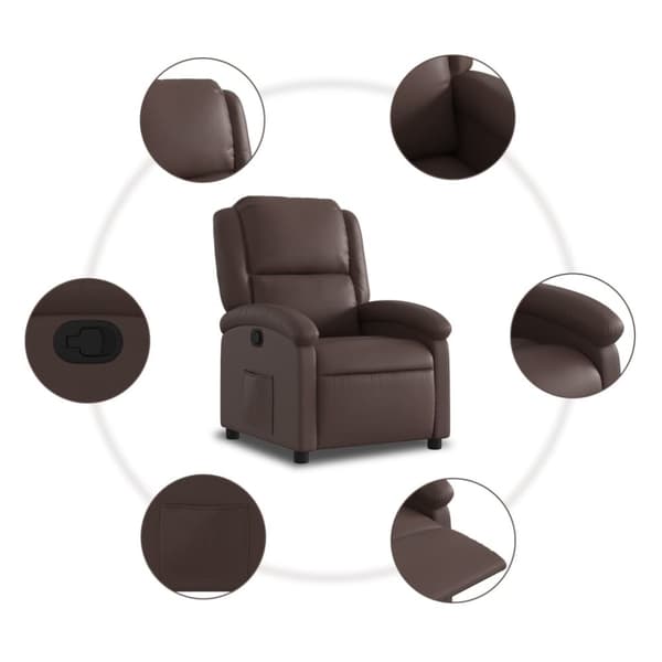 vidaXL Reclinerfåtölj brun konstläder
