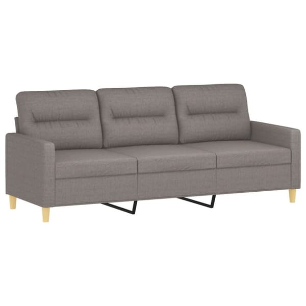 vidaXL sofasæt 3 dele med puder stof gråbrun