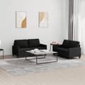 Miniatyrbillede 2 af 6: vidaXL sofasæt 2 dele med hynder stof sort