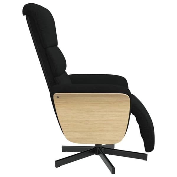 vidaXL Reclinerfåtölj med fotstöd svart tyg