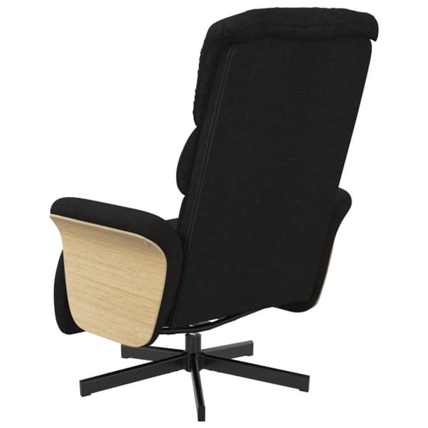 vidaXL Reclinerfåtölj med fotstöd svart tyg