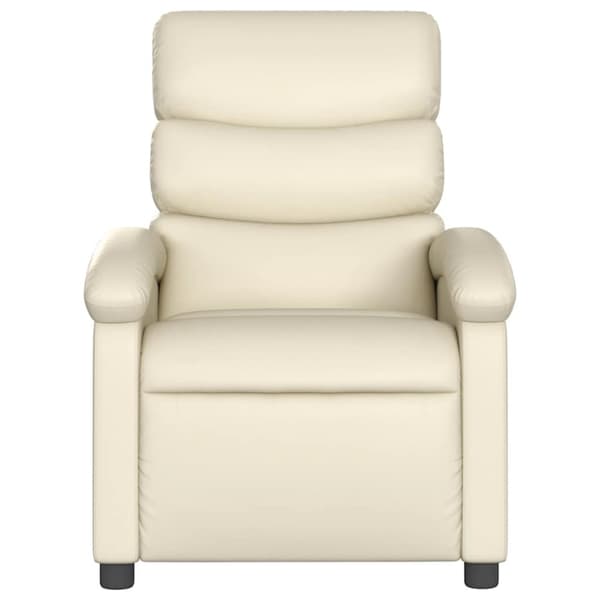vidaXL Massagefåtölj gräddvit konstläder