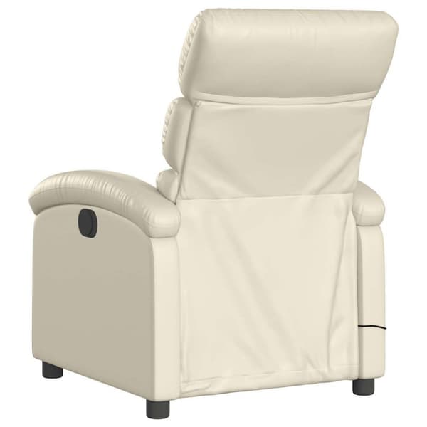 vidaXL Massagefåtölj gräddvit konstläder