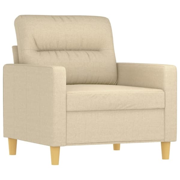 vidaXL sofasæt 3 dele med hynder stof cremefarvet
