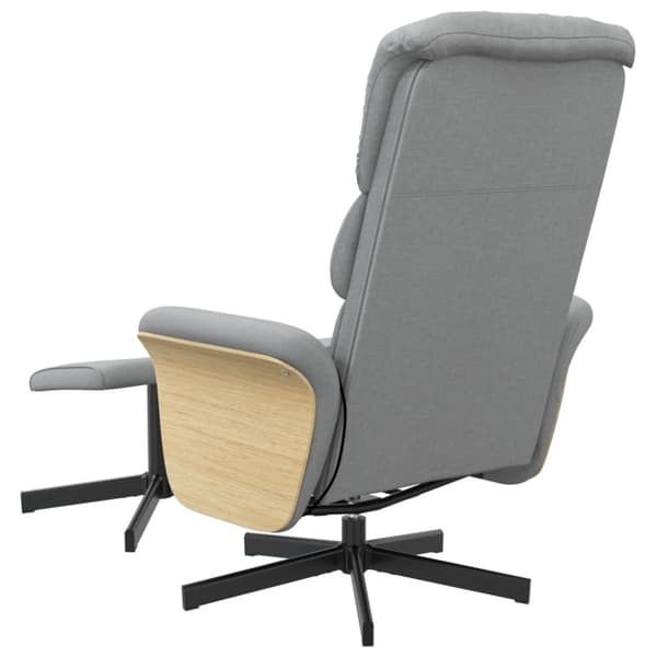 vidaXL Massagefåtölj med fotpall ljusgrå tyg