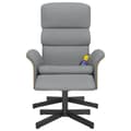 Miniatyrbild 2 av 11: vidaXL Massagefåtölj med fotpall ljusgrå tyg