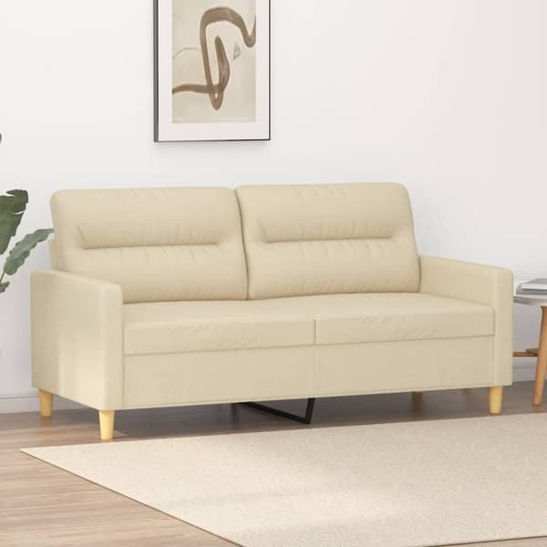 vidaXL 2-personers sofa 140 cm stof cremefarvet