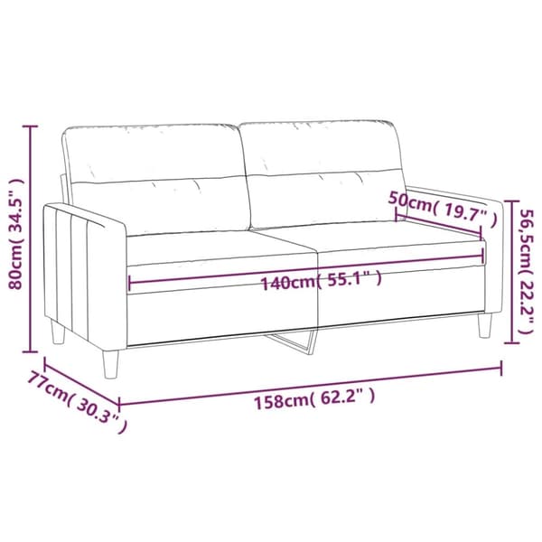 vidaXL 2-personers sofa 140 cm stof lysegul