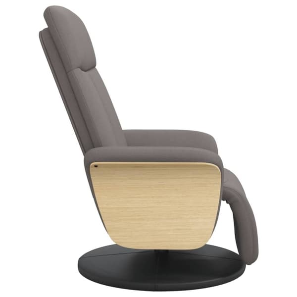 vidaXL Reclinerfåtölj med fotstöd taupe tyg