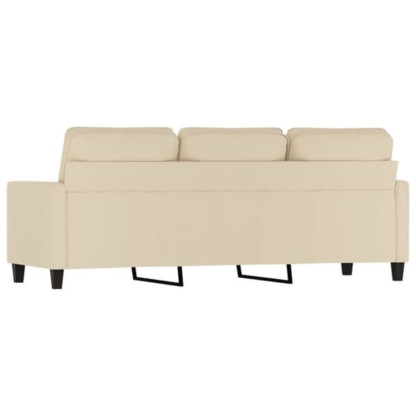 vidaXL 3-sitssoffa gräddvit 180 cm tyg