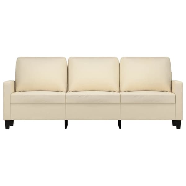 vidaXL 3-sitssoffa gräddvit 180 cm tyg