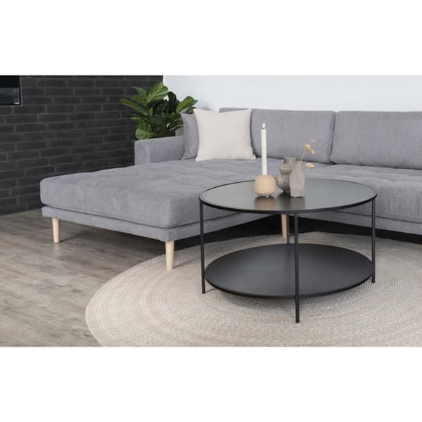 Lido sofa , loungesofa venstrevendt med 4 puder lysegrå.