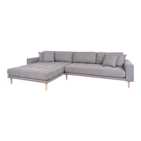 Lido sofa , lenesofa venstrevent med 4 puter lysegrå.