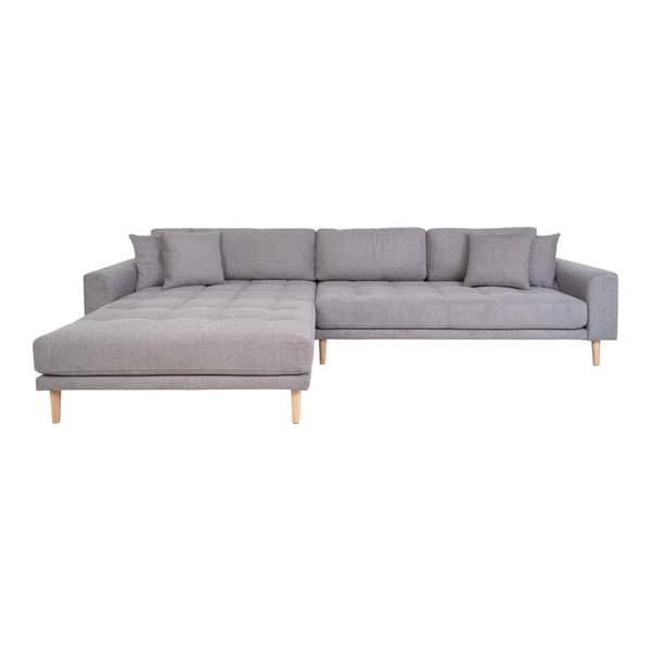 Lido sofa , lenesofa venstrevent med 4 puter lysegrå.