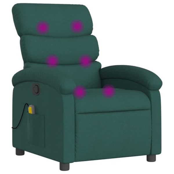 vidaXL massagestol stof mørkegrøn