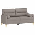 Miniatyrbillede 3 af 8: vidaXL 2-personers sofa med pyntepuder 140 cm stof gråbrun