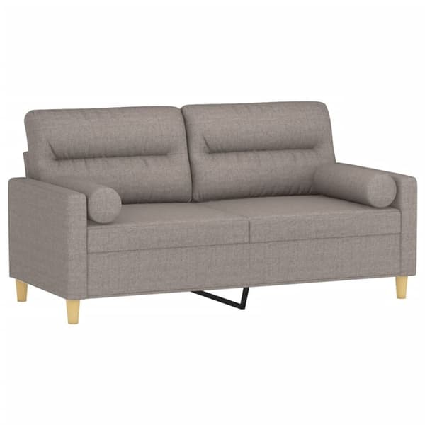 vidaXL 2-personers sofa med pyntepuder 140 cm stof gråbrun