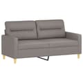 Miniatyrbillede 4 af 8: vidaXL 2-personers sofa med pyntepuder 140 cm stof gråbrun