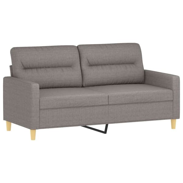 vidaXL 2-personers sofa med pyntepuder 140 cm stof gråbrun
