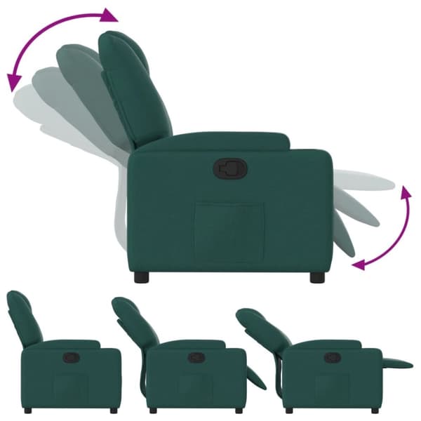 vidaXL Reclinerfåtölj mörkgrön tyg