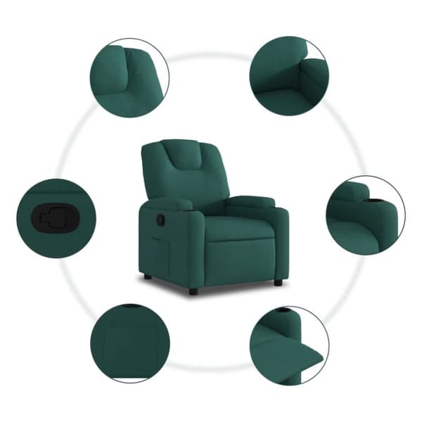 vidaXL Reclinerfåtölj mörkgrön tyg