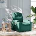 Miniatyrbild 11 av 11: vidaXL Reclinerfåtölj mörkgrön tyg