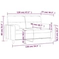 Miniatyrbillede 8 af 8: vidaXL 2-personers sofa med pyntepuder 120 cm stof vinrød