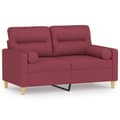 Miniatyrbillede 2 af 8: vidaXL 2-personers sofa med pyntepuder 120 cm stof vinrød