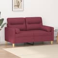 Miniatyrbillede 1 af 8: vidaXL 2-personers sofa med pyntepuder 120 cm stof vinrød