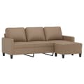 Miniatyrbillede 3 af 7: vidaXL 3-personers sofa med fodskammel 180 cm kunstlæder cappuccino