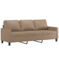 Miniatyrbillede 5 af 7: vidaXL 3-personers sofa med fodskammel 180 cm kunstlæder cappuccino