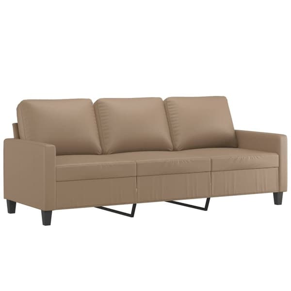 vidaXL 3-personers sofa med fodskammel 180 cm kunstlæder cappuccino